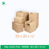  MXK4B - 25x20x12 cm - [20 hộp/pack] - Hộp carton trơn 