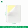 giấy decal đế vàng a4