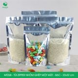  MTZ6B - 22x32cm - Túi Zipper nhôm ghép - Bạc 