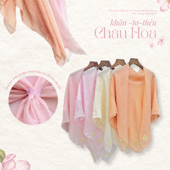 Khăn tơ thêu Châu Hoa