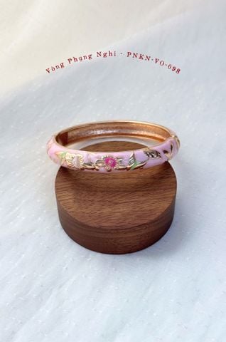Vòng tay VO-098 Phụng Nghi hồng nhạt hoa 5 cánh tím trắng - 10mm