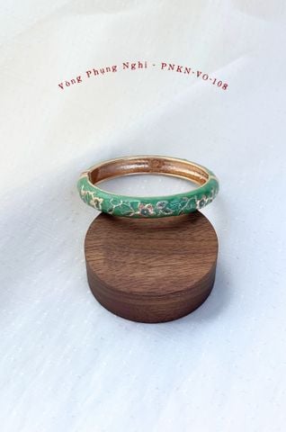 Vòng tay VO-108 Phụng Nghi xanh rêu hoa 5 cánh nhụy xanh - 10mm
