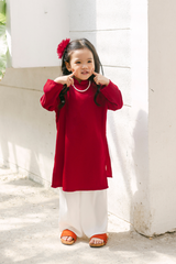 Áo dài Dáng xưa Yên Phụng BÉ - Đỏ