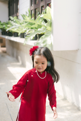 Áo dài Dáng xưa Yên Phụng BÉ - Đỏ