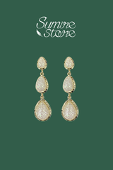 Hoa tai D1910 Chùm đá trắng trong 3 tầng