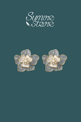 Hoa tai D1905 Hoa 5 cánh xà cừ xanh xám