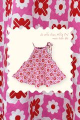 Áo yếm linen Hồng trà - Lựu đỏ