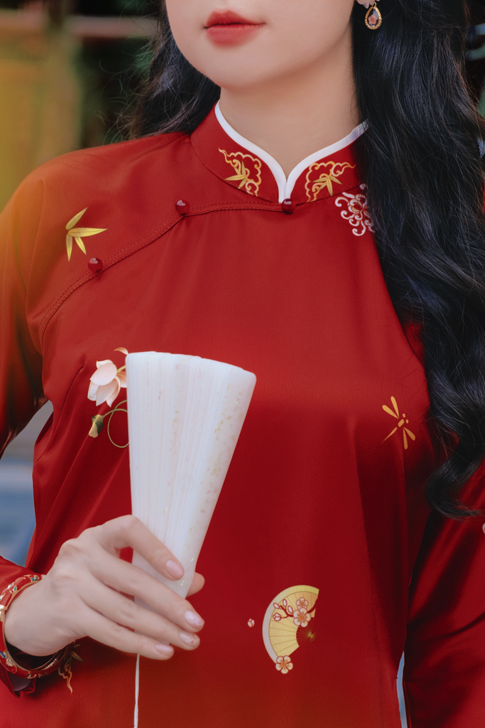 Áo dài tay chẽn Ỷ Xuân Phong - Đỏ