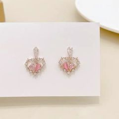 Hoa tai D1616 Trái tim hồng