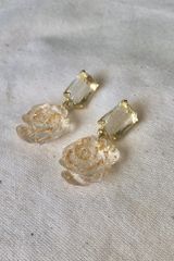 Hoa tai D2016 Hoa tai hoa hồng pha lê