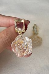 Hoa tai D2016 Hoa tai hoa hồng pha lê