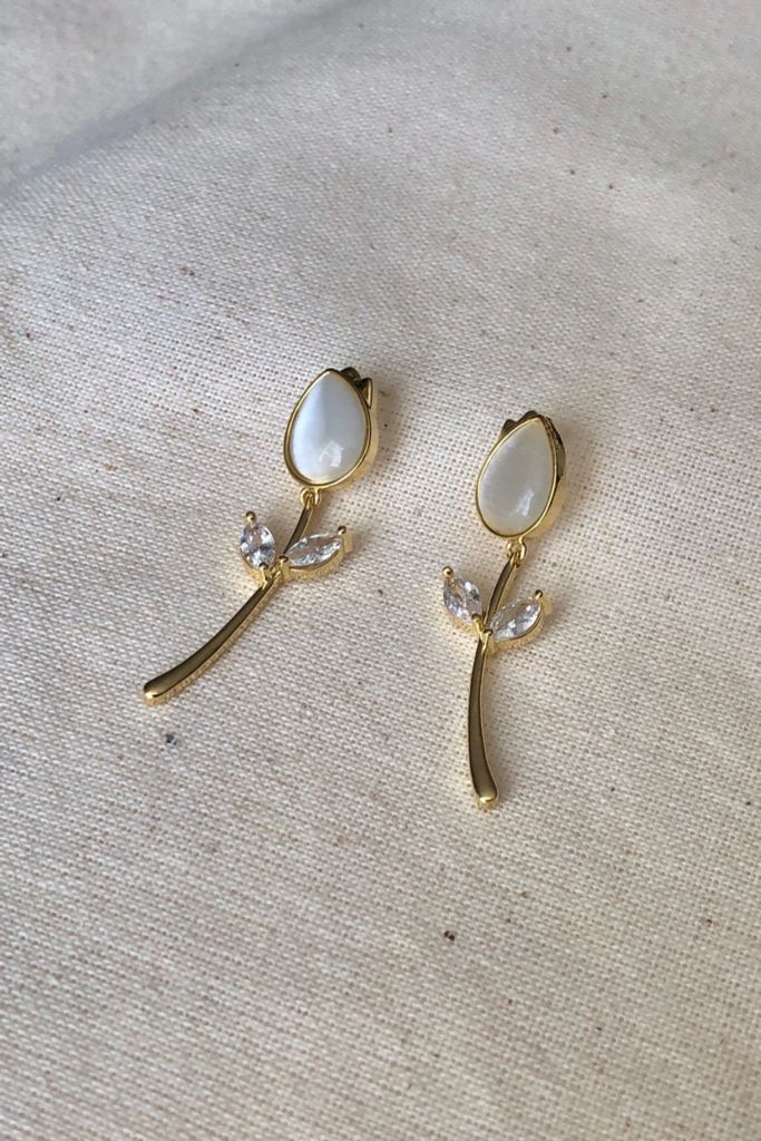 Hoa tai D2012 Hoa tai cành vàng lá lấp lánh