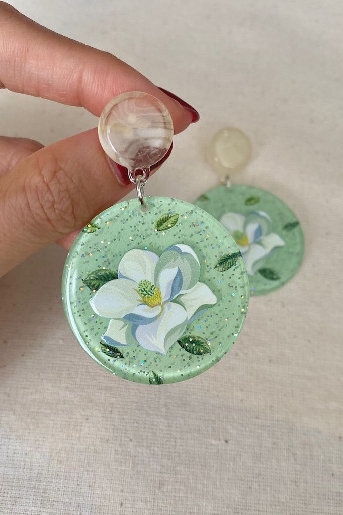 Hoa tai D2028 Dương đào xanh lá