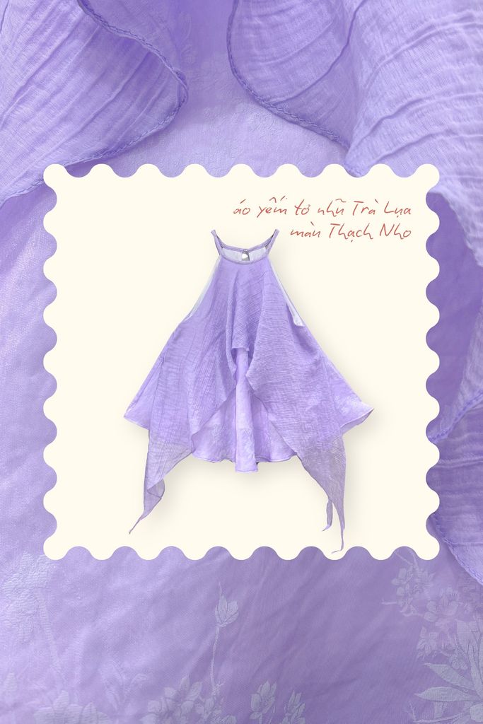 Áo yếm tơ nhũ Trà lụa - Thạch nho