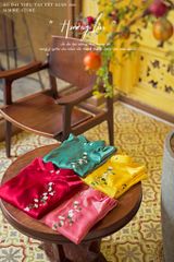 Áo dài Dáng xưa Thêu tay Hương Lài - Đỏ đô