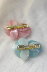 Kẹp tóc KE-076 hoa lan sứ - xanh biển nhạt