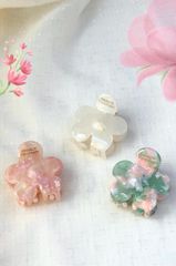 Kẹp tóc KE-081 hoa nhựa 5 cánh nhỏ - hồng