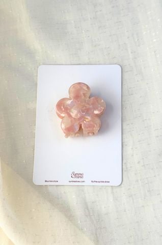 Kẹp tóc KE-081 hoa nhựa 5 cánh nhỏ - hồng