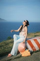 Áo yếm linen Hồng trà - Trăm hoa