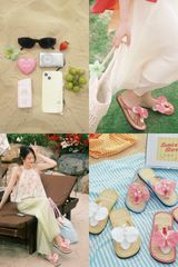 Dép chiếu cói DC-003 Đá bào - Cherry