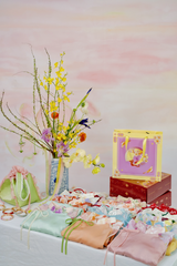 Áo dài Phương Hoa Xuân - Kem nhạt hoa chùm