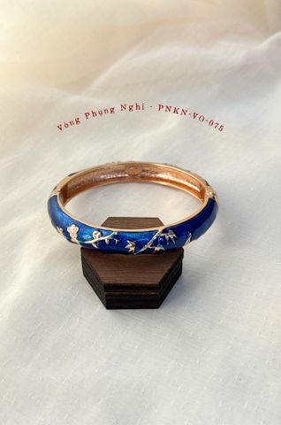 Vòng tay VO-075 Phụng Nghi xanh dương hoa trắng nhỏ - 10mm