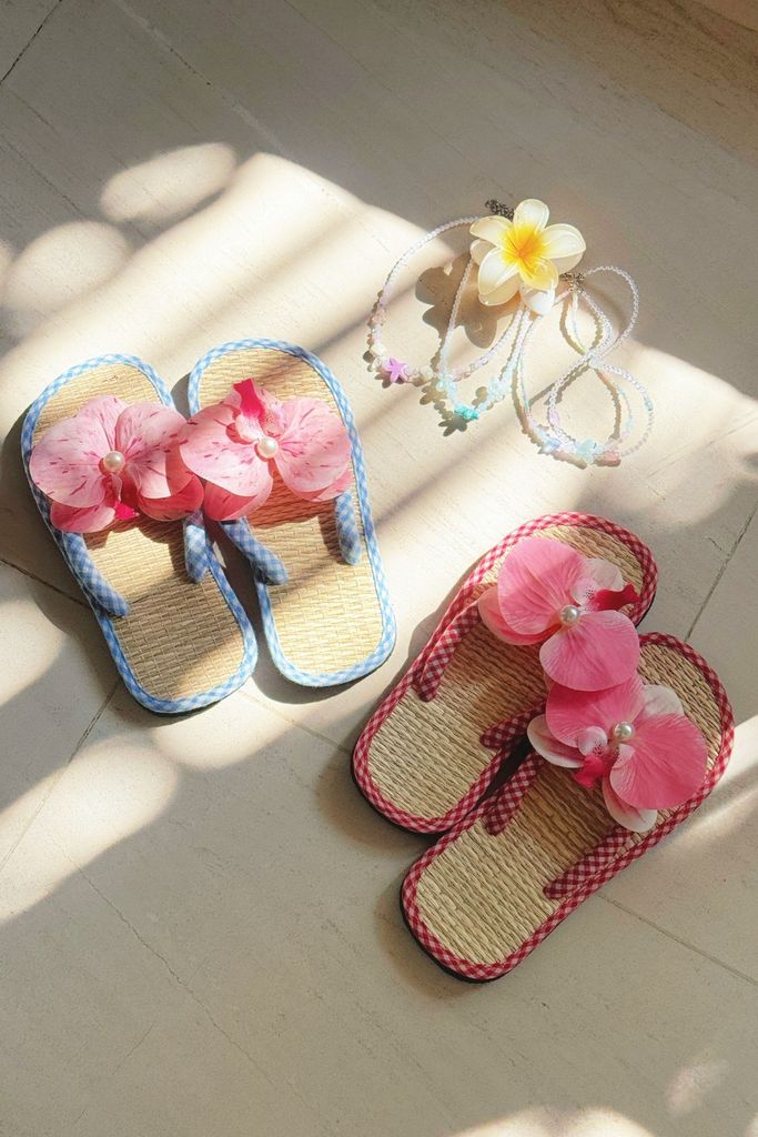 Dép chiếu cói DC-003 Đá bào - Cherry