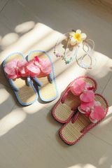 Dép chiếu cói DC-003 Đá bào - Cherry