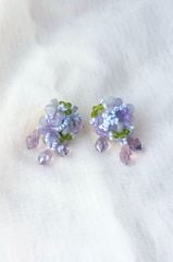 Hoa tai NK-184 hoa tím đính đá phối giọt nước rũ