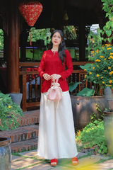 Áo bà ba lụa tơ tằm Phượng Liên - Đỏ