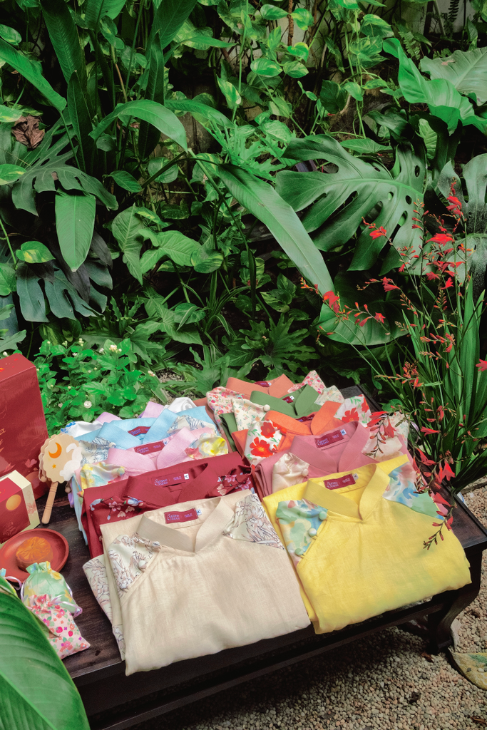 Áo dài linen Thanh Chi cổ đứng