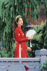 Áo dài tay chẽn Ỷ Xuân Phong - Đỏ