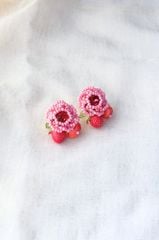 Hoa tai NK-185 hoa hồng phối trái mâm xôi rũ