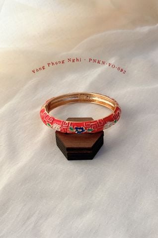 Vòng tay VO-092 Phụng Nghi đỏ hoa xanh trắng vân vàng - 10mm