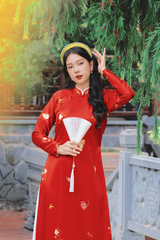 Áo dài tay chẽn Ỷ Xuân Phong - Đỏ