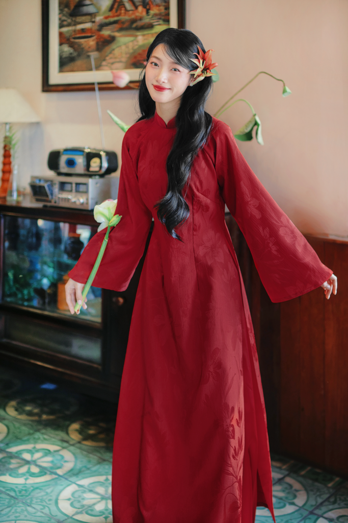 Áo dài Truyền thống Phúc Hương - Đỏ