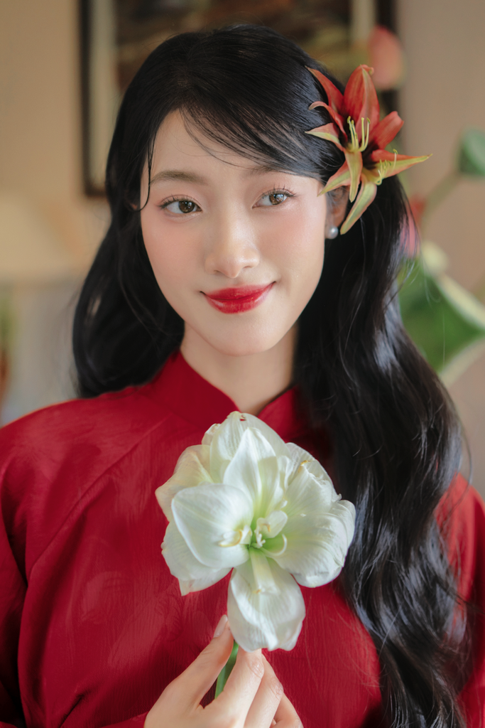 Áo dài Truyền thống Phúc Hương - Đỏ