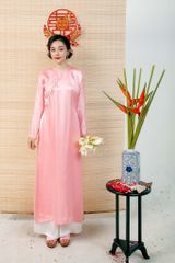 Áo dài Lụa tơ tằm Phúc Lan - Hồng