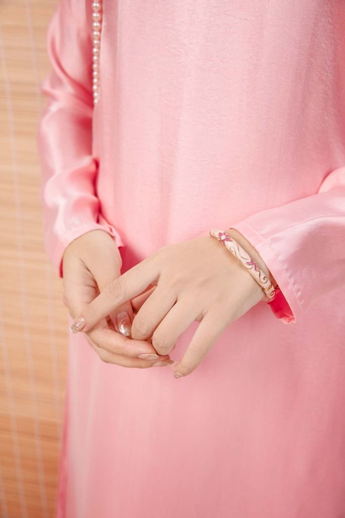 Áo dài Lụa tơ tằm Phúc Lan - Hồng