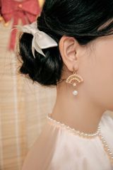 Kẹp tóc KE-038 nơ nhỏ trắng kem