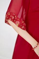 Áo dài Bách Hoa Xuân - Đỏ hoa chùm hồng