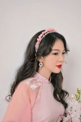 Hoa tai DN160 Đất nung hoa hồng kem hoa 6 cánh