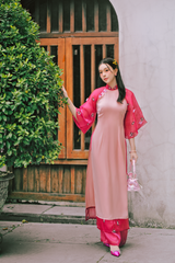 Áo dài Nhật Bình Xuân - Hồng