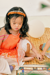 Áo yếm xòe organza Hoa Niên Ca BÉ - Cam