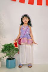 Áo yếm xòe organza Hoa Niên Ca BÉ - Tím