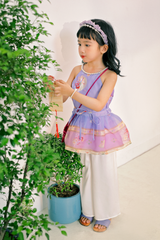 Áo yếm xòe organza Hoa Niên Ca BÉ - Tím
