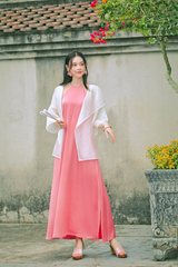 Đầm cổ yếm Sơn Trà - Hồng dâu