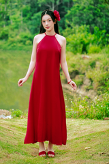 Đầm cổ yếm Sơn Trà - Đỏ