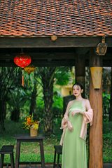 Đầm cổ yếm Sơn Trà - Xanh cốm