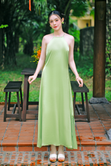 Đầm cổ yếm Sơn Trà - Xanh cốm
